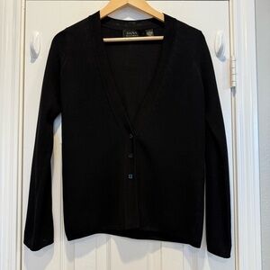 Dana Buchanan Silk Cardigan Women’s Small Black Minimalist Closet Staple Capsule